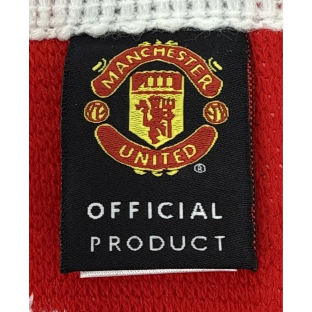 Manchester United Scarf Red White Knit UK Made Official Kohler Sponsor Football